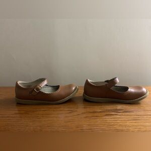 Footmates Brown Leather Kids Mary Jane Shoes